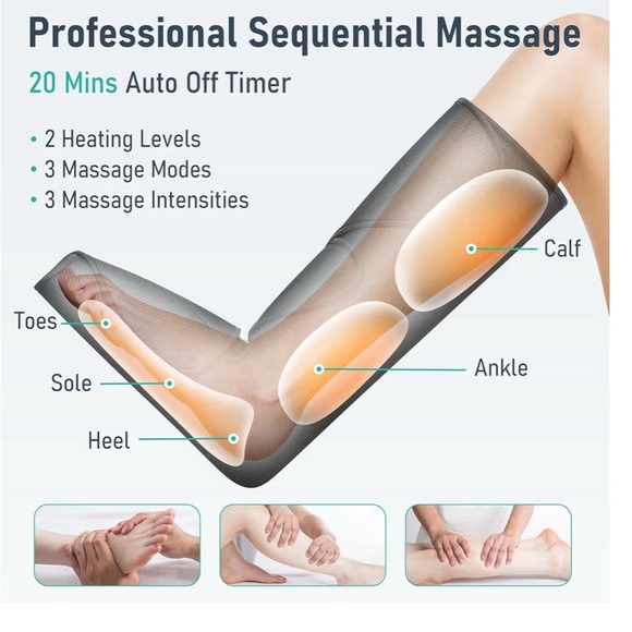 Black Leg Massager with Heat by QUINEAR - Picture 2 of 5